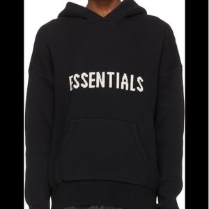 NWT Fog Essentials Knit Hoodie in Black XS